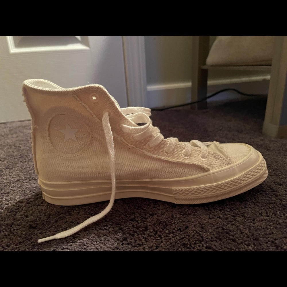 Cream/white high too converse